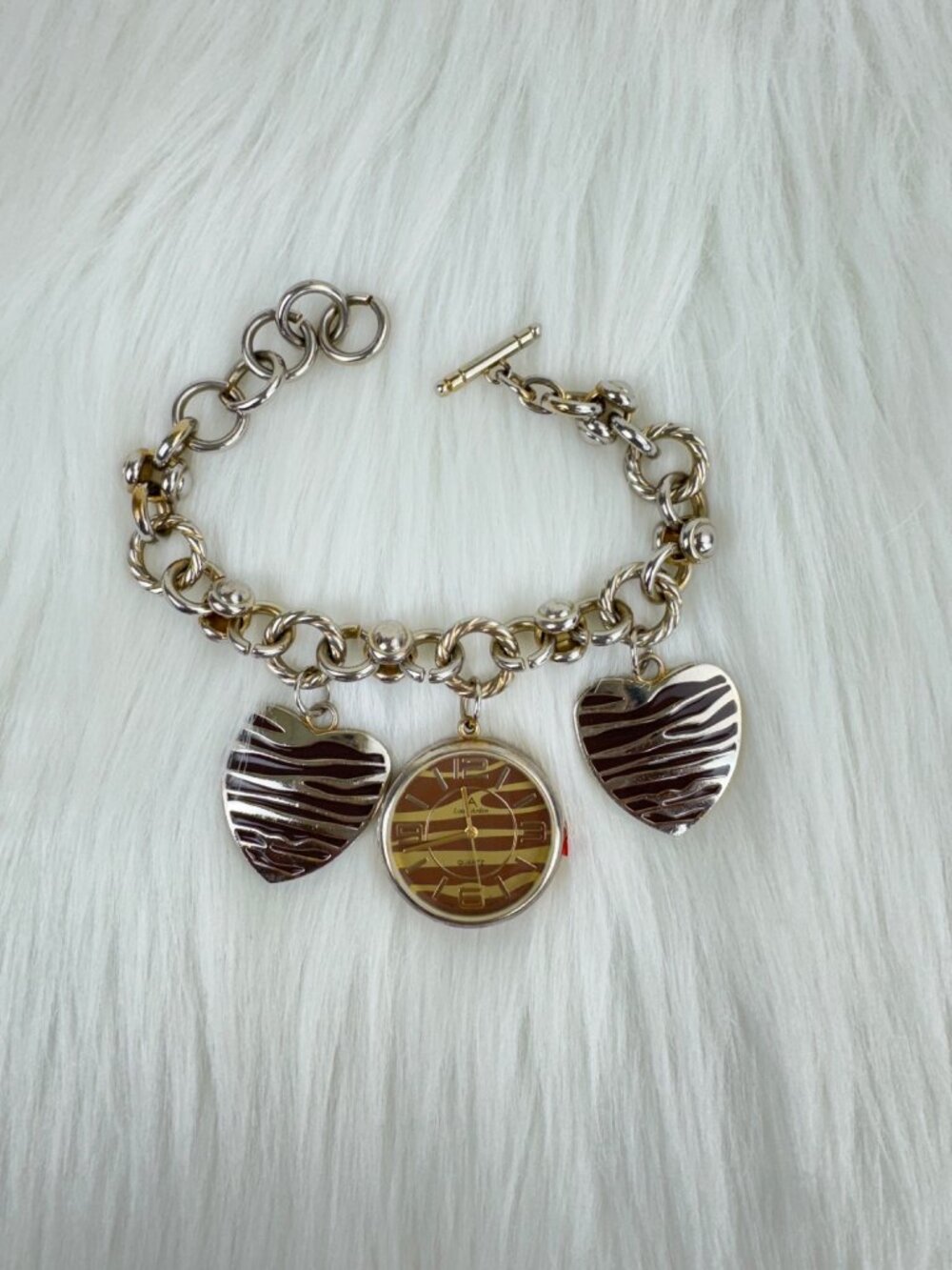 Women's Louis Arden Charm Bracelet Watch Gold  Japan Movt *Needs Battery*